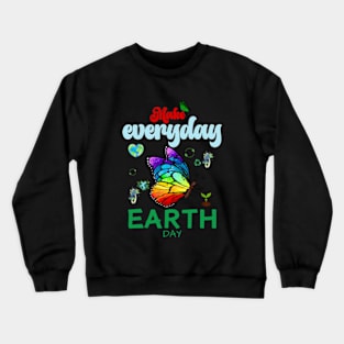 happy funny  earth day 2024 gift april 22 Cute Teacher  Lover Rainbow Crewneck Sweatshirt